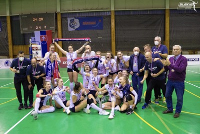 Slovenským šampiónom vo volejbale žien opäť Slávia EU Bratislava