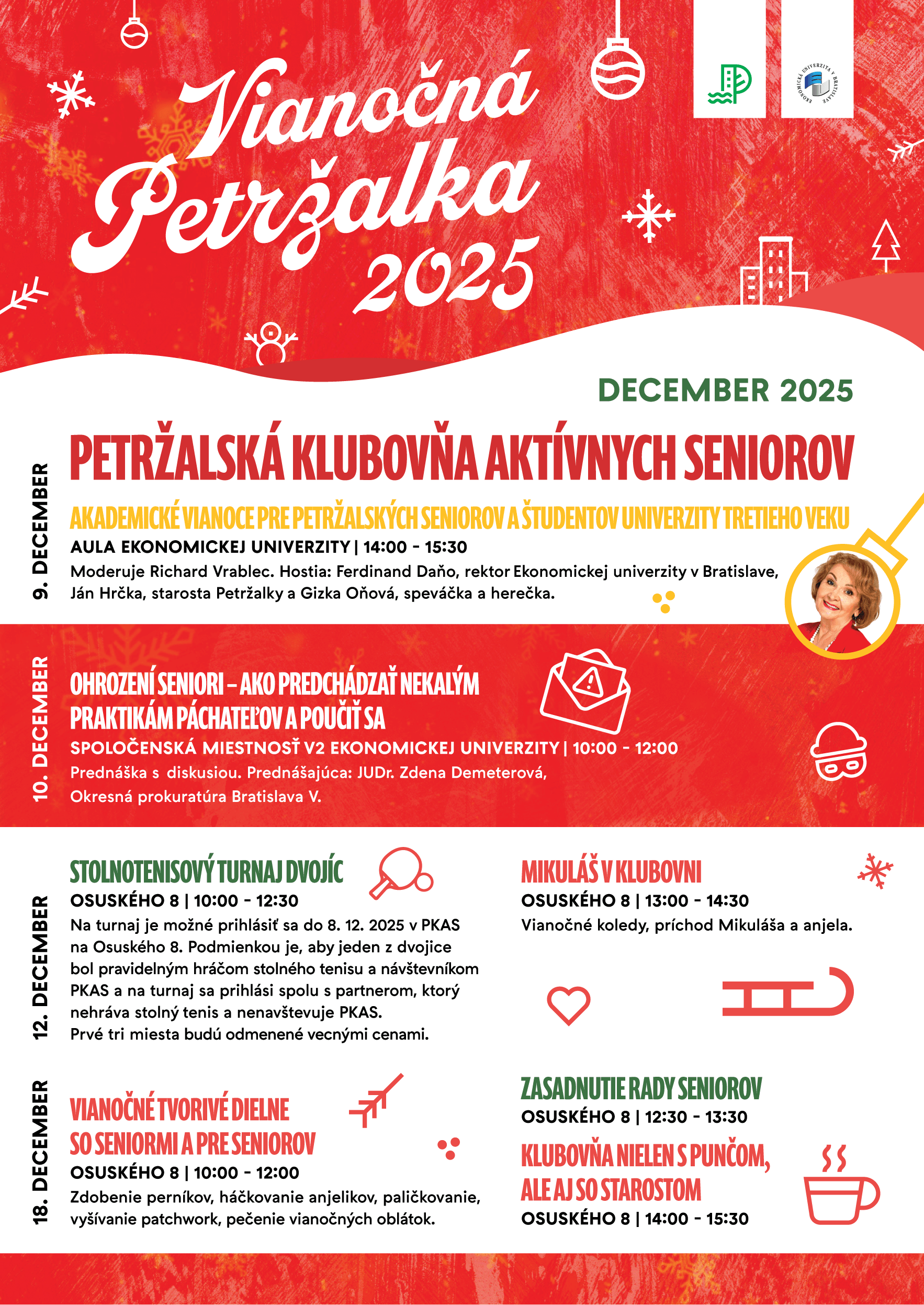 Univerzita tretieho veku EUBA pred Vianocami