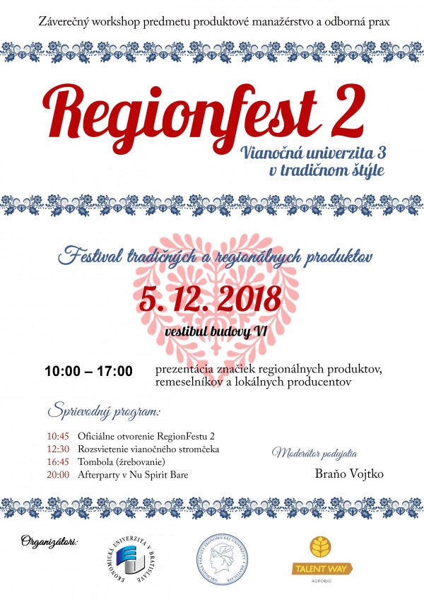 Regionfest 2 - Vianočná univerzita v tradičnom štýle bude na Obchodnej fakulte