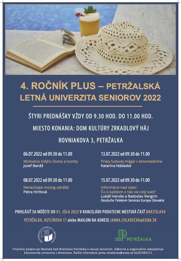 4. ročník PLUS - Petržalskej letnej univerzity seniorov