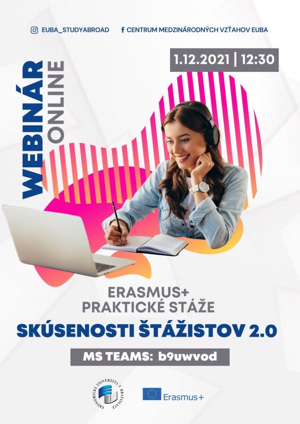 Webinár Erasmus+ praktické stáže - skúsenosti stážistov 2.0