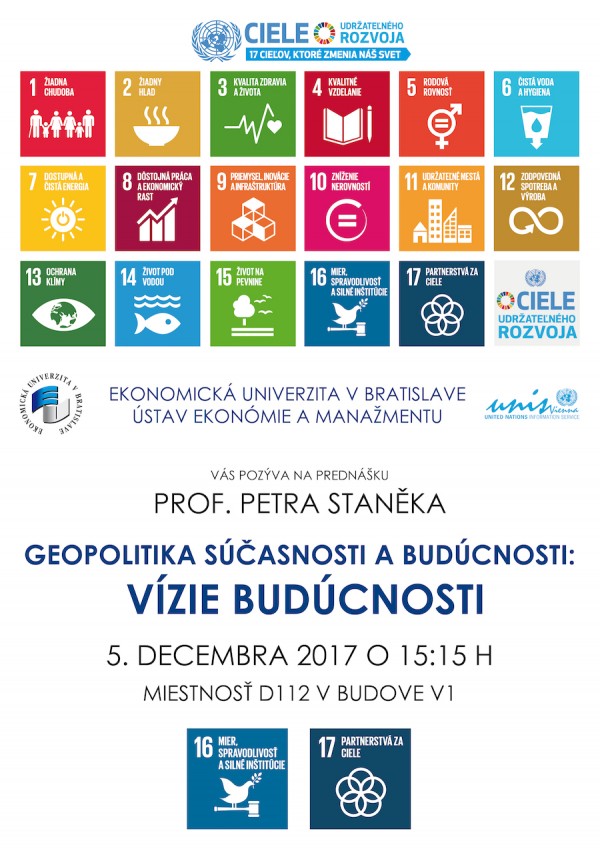 Pozvánka na prednášku Geopolitika súčasnosti a budúcnosti: Vízie budúcnosti