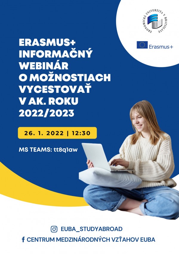 Erasmus+ informačný webinár o možnostiach vycestovať v akademickom roku 2022/2023