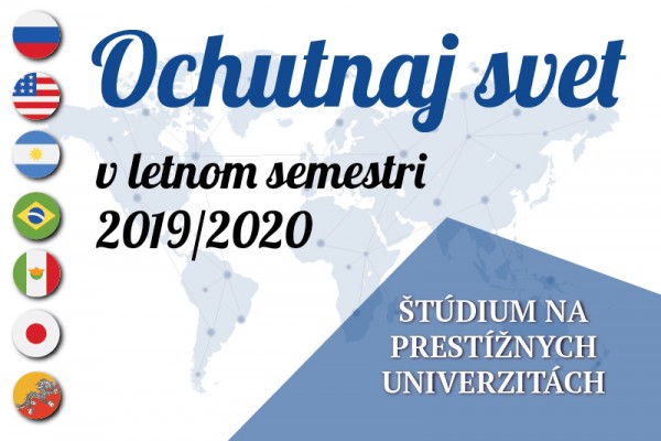 Študuj v zahraničí v letnom semestri 2019/2020