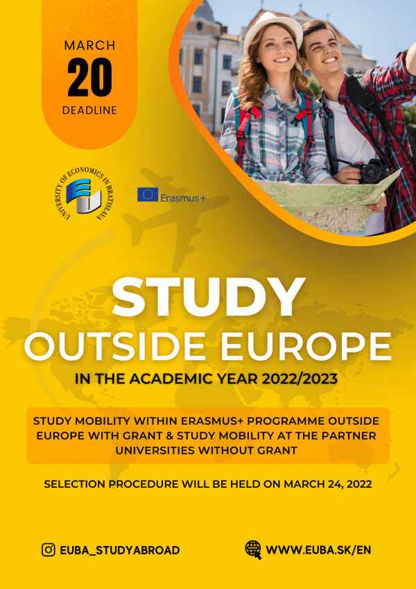 Call for study stay outside Europe in academic year 2022/2023
