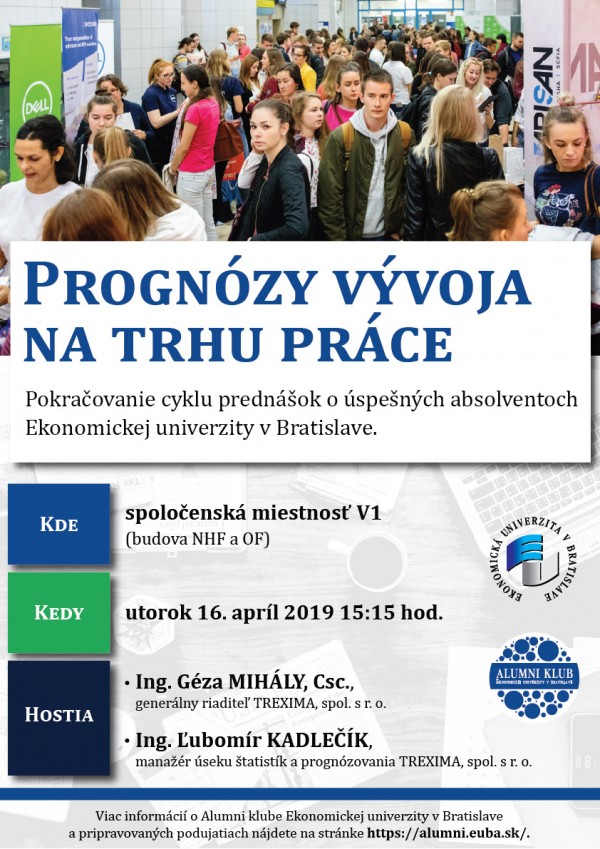 Pozvánka na prednášku Alumni klubu - Prognózy vývoja na trhu práce